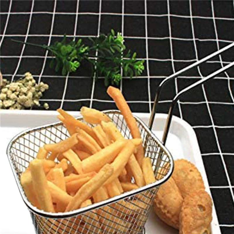 

【Лучшие продажи】40X мини-корзины для жарки, сетчатая проволока для картофеля фри, корзины для чипсов, корзины для презентации еды, держатель для картофеля фри для кухни