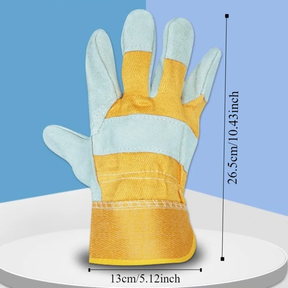Cowhide Leather Gardening Gloves Heat Resistant Safety Welding Gloves Thorn-proof Welding Palm Reinforced Anti-cutting Glove - view 6