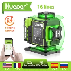 Huepar W04CG 4D 16 Lines green beam self-leveling laser level with Remote Control& bluetooth control