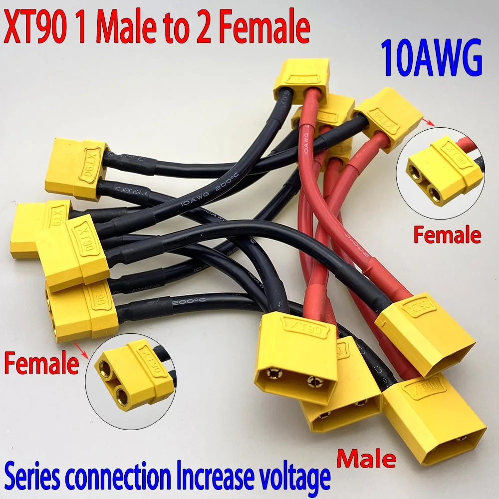 XT90 XT60 XT30 T Plug Battery Connector in Series Harness Male to Female 12AWG Silicone Wire Lead Adapter Cable For Lipo Battery