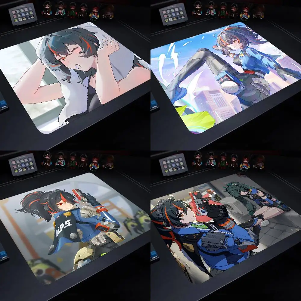 Zhu Yuan Zenless Zone Zero Mouse Pad 22X18 Square Computer Accessories Office Game Table Mats Rubber Anti-slip Mousepads
