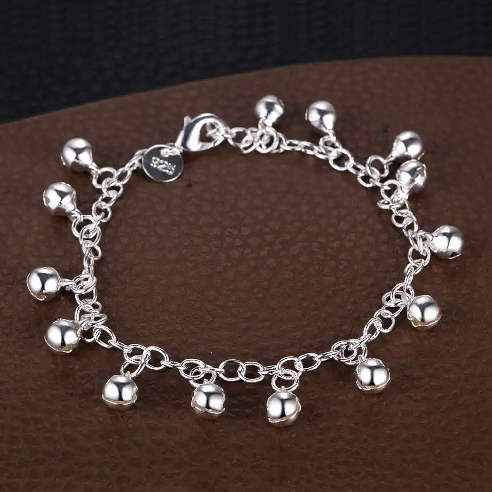 

New 925 Sterling Silver Bracelets Classics beads for Women Wedding Jewelry Engagement Charm Simple Classic Party Fashion Gift