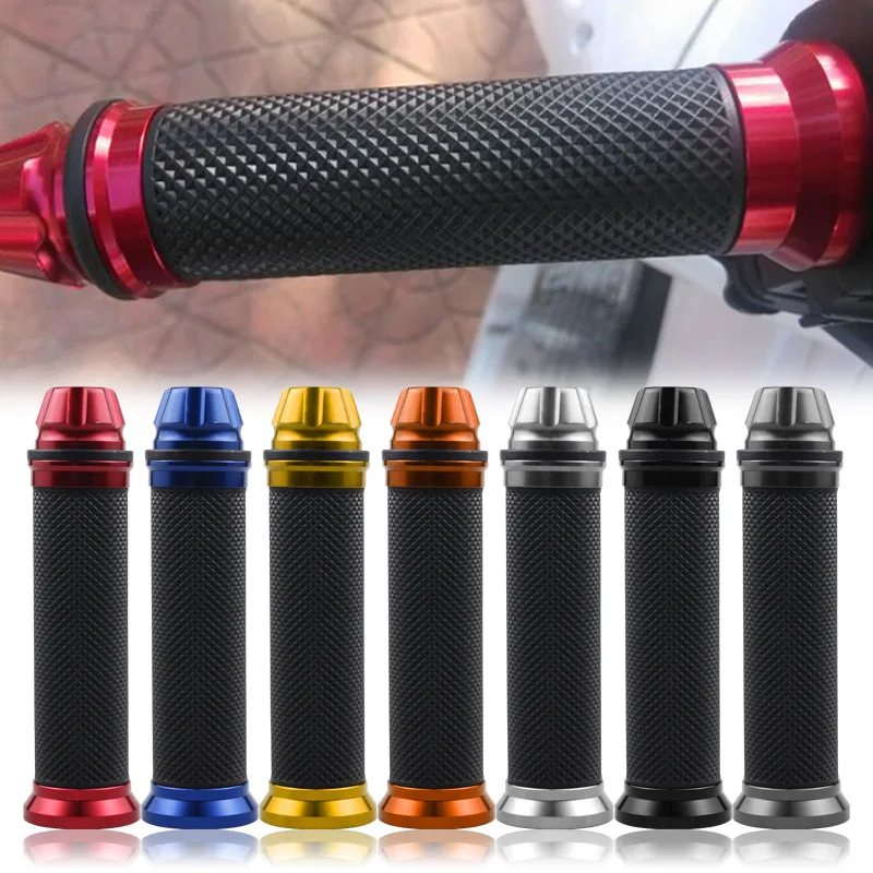 2PCS Universal 22mm 7/8\'\' Handlebar Grips Motorcycle Rubber Gel HandleGrips Dual Sport Bike Atv Scooter Off-road