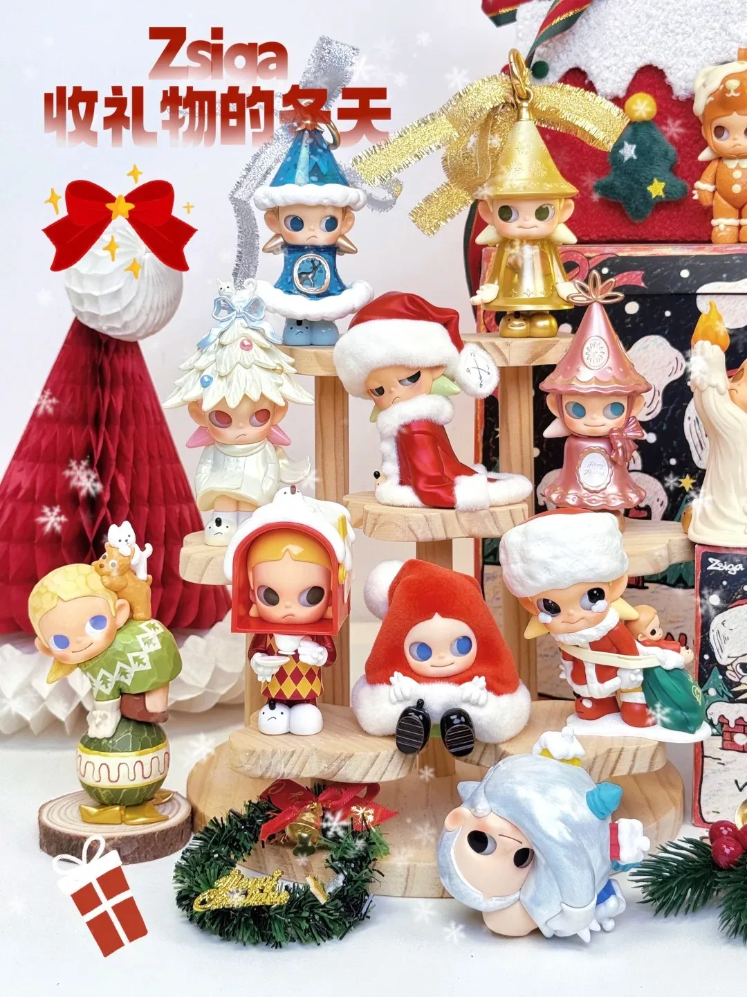 

POPMART Zsiga предлагает зимнюю серию, фигурки, слепая коробка, игрушка, милая коллекция подарков на день рождения или Рождество, на складе