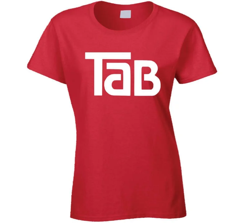 Tab Cola Retro 80's Drink T Shirt Ladies Red