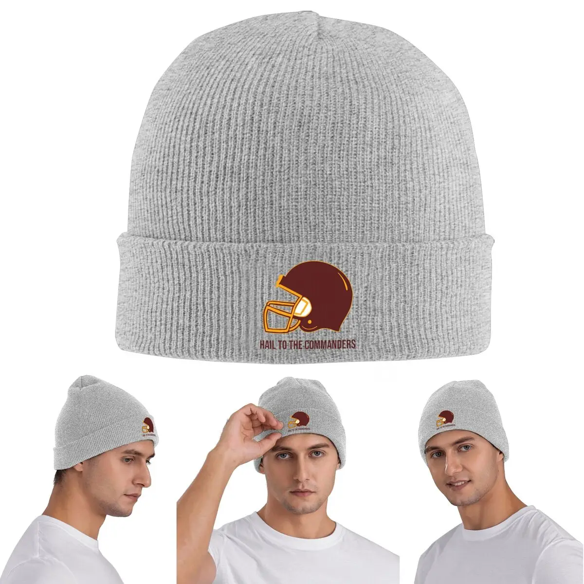 Hail To The Commanders - Washington Commanders Warm Knitted Cap Winter Knit Bonnet Hat Skullies Beanies Hip Hop Caps for Unisex
