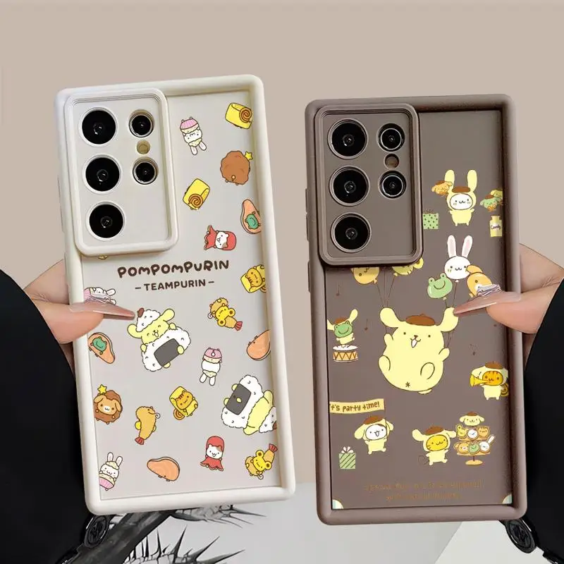 Cartoon Pompompurin Case For Samsung Galaxy S23 S24 Ultra S22 S20 FE S21 Plus Note 20 Shockproof Protective Shell Phone Cover