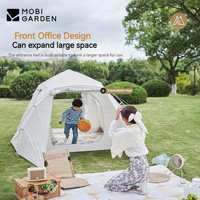 MOBI GARDEN Camping Zero-Motion Family Tent 3-4 Persons Outdoor Picnic Automatic Speed-Opening  Tent Fiberglass Pole Hiking Tent