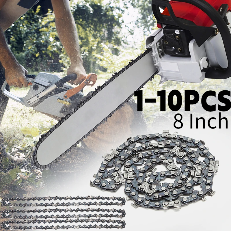 1-10PCS 8 INCH Sharp Steel Chains Mini Pruning Chainsaw Electric Saw Replacement Durable Chain Saw Power Tool Accessories