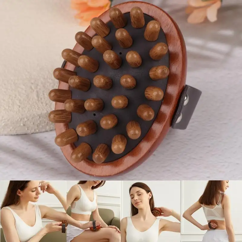 

1Pcs Body Anti Cellulite Brush Soothing Wooden Essential Oil Spa Air Cushion Massage Hair Comb Scalp Massage Brush Body Massager
