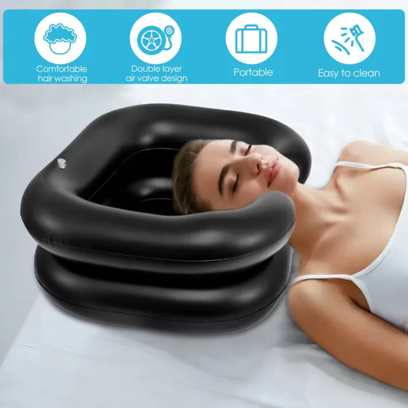 

Inflatable Shampoo Basin Portable Hair Washing Bowl/ Tub For Bedridden, Disabled, Injured, Dreadlocks And At Home Sink Washing