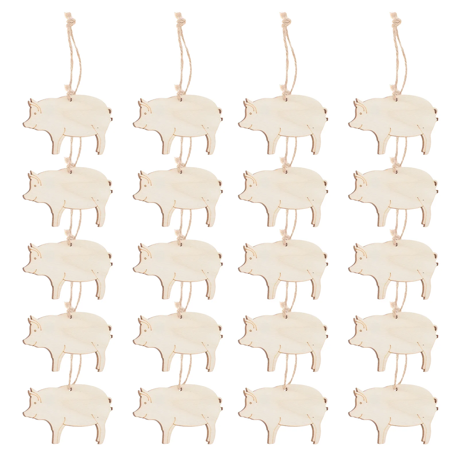 

30 set Blank Wood Pig Cutouts Unfinished Natural Wooden Animal Shapes For Diy Crafts Home Decor Wedding Hanging Tags Wood Blanks