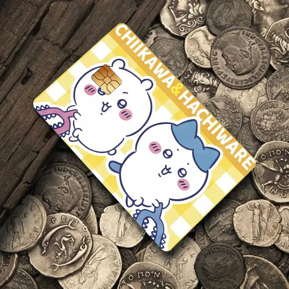 Cartoon Kawaii Chiikawas 4 Stück Kreditkarten-Skin-Aufkleber, geeignet für Bank-Debit-, U-Bahn-, Bus- und Transitpass-Dekorationsabdeckungen – Detail 7