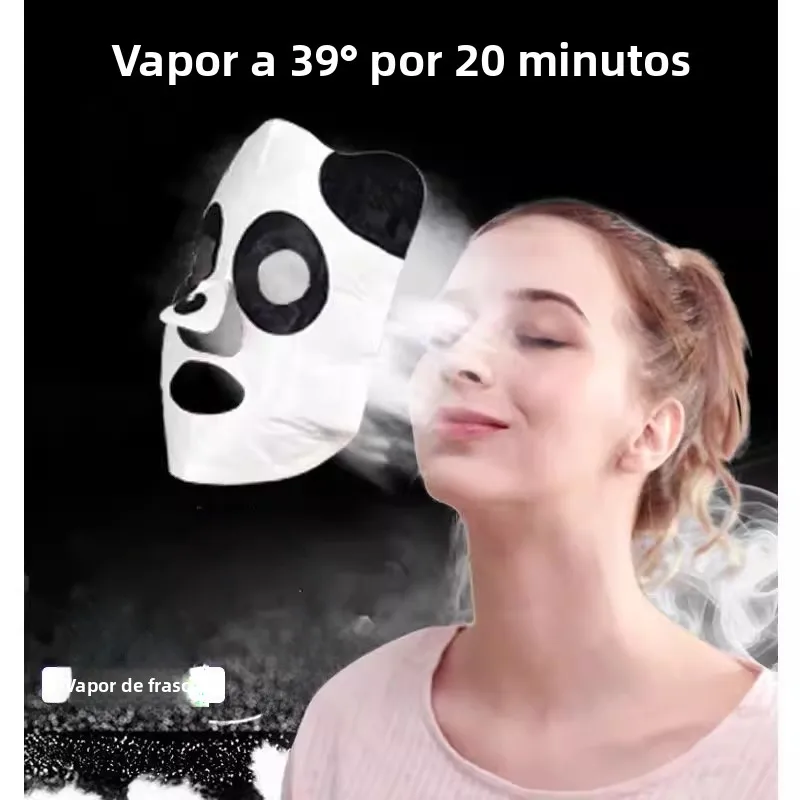 加熱スチームマスクパンダデザインフェイスリラックスヒートセラピーマスクスキンケアアクセサリー大人用漫画吸収促進