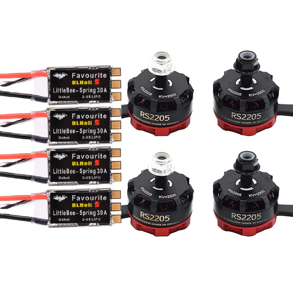 RS2205 2205 2300KV CW CCW Brushless Motor + LittleBee 30A BLHeli_S ESC for FPV RC Racing Drone Martian II QAV-R 220mm 250mm