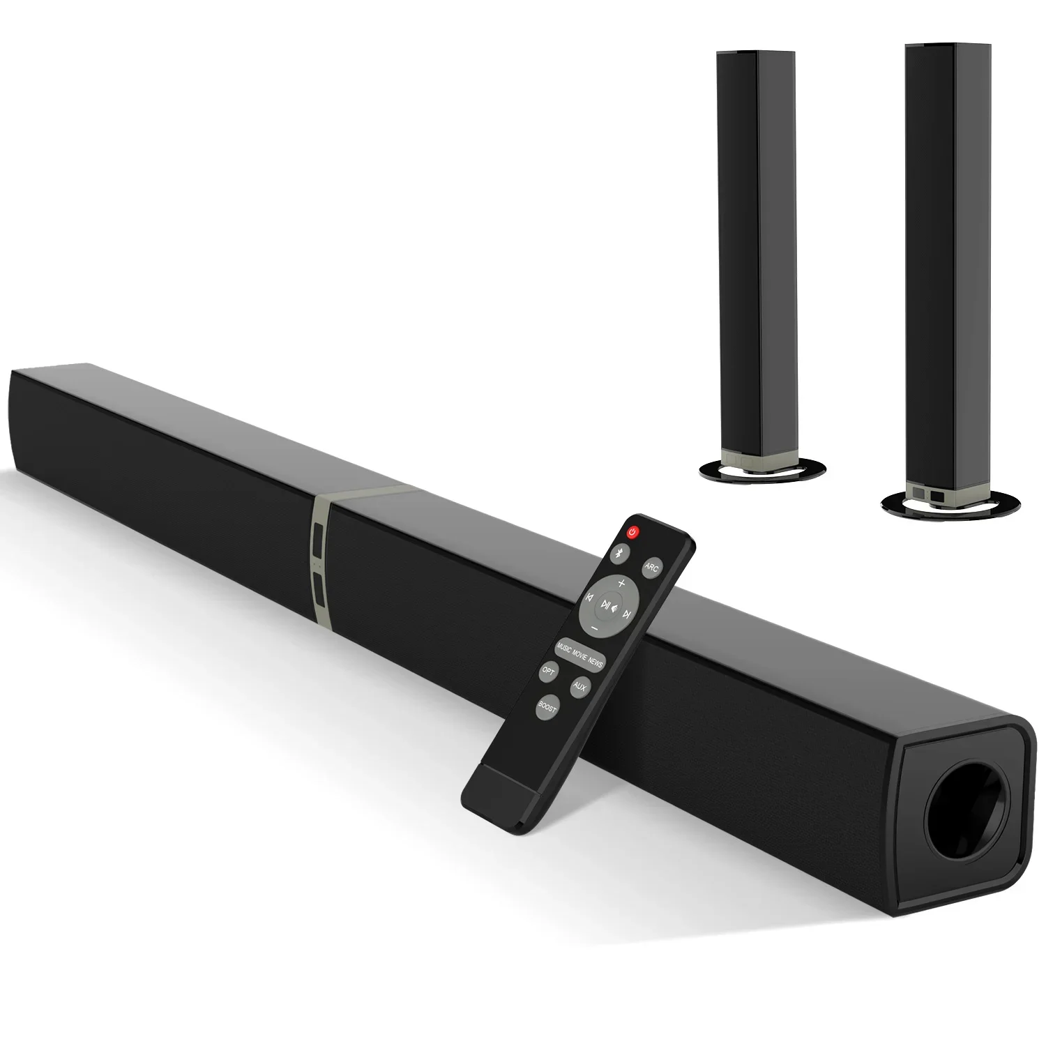 

Sound Bars For TV Wireless/BTSoundbar For TV 50W TV Sound Bar With Remote Control ARC/Optical/AUX Connect