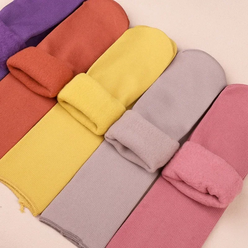 Warm Wool Cashmere Middle Tube Socks Autumn Winter Women Men Solid Color Thicken Home Floor Socks Soft Casual Cotton Sock Gift