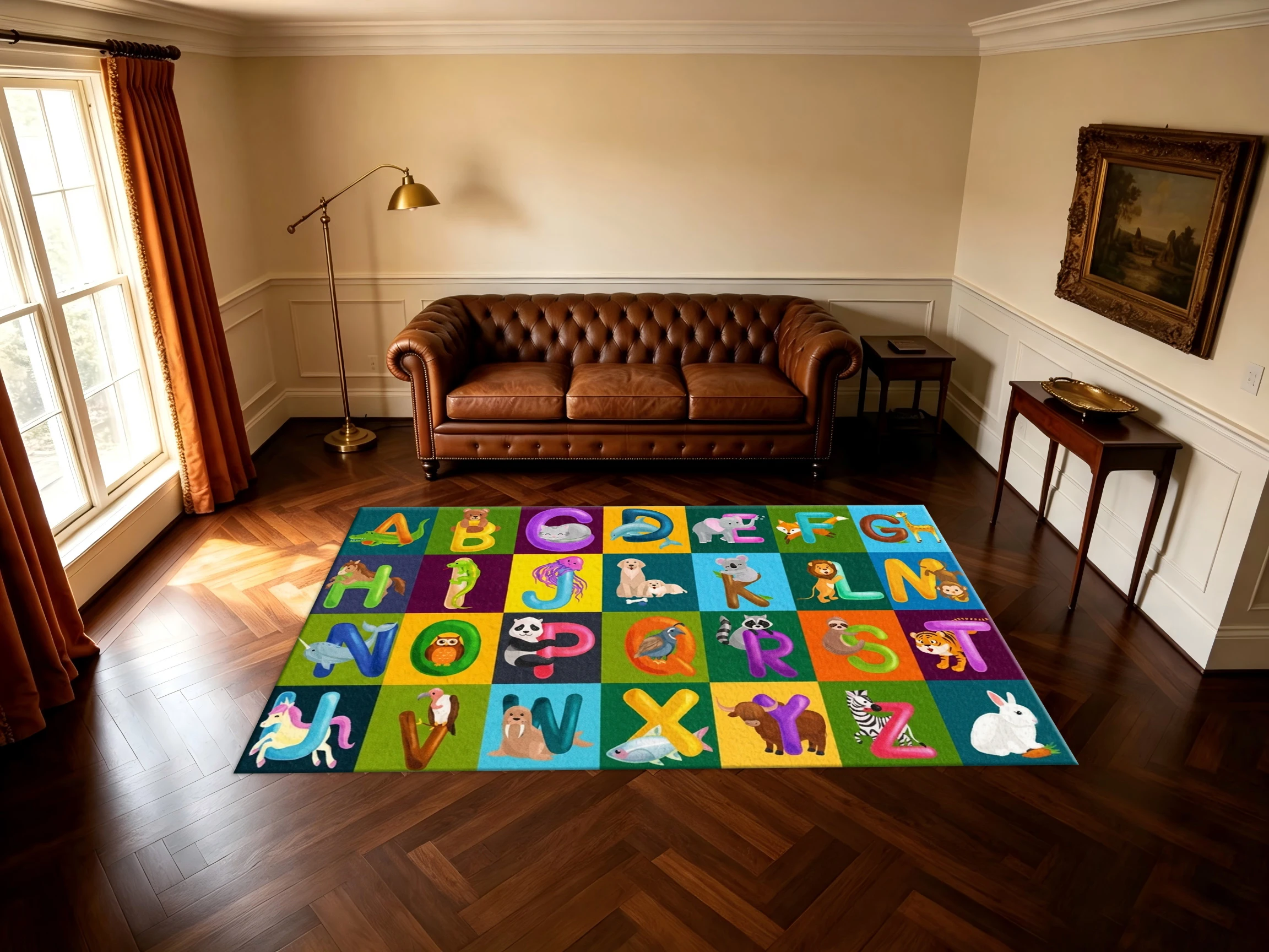 Kids Education Nursery - Kids Abc Alphabet Animal Play Rug
