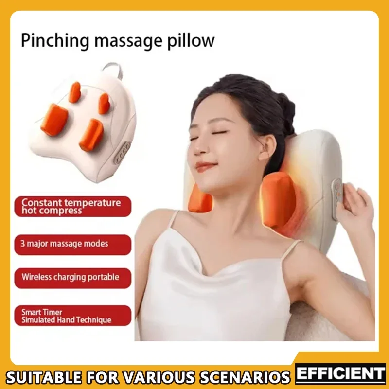 

Trapezius Electric Massage Pillow Wireless Portable Car Home Massager Heating Cervical Neck Leg Waist Shiatsu Kneading Relieve