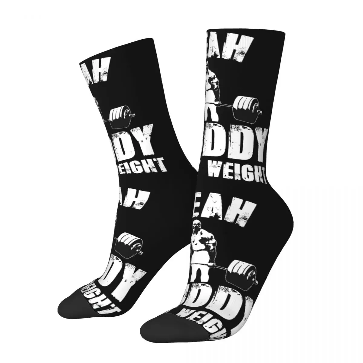 Retro Yeah Buddy Light Weight Gym Bodybuilding Men\'s compression Socks Unisex GYM Harajuku Seamless Printed Novelty Crew Sock