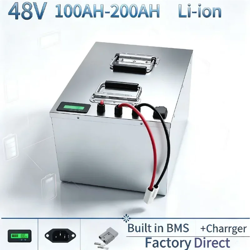 48V 100Ah 200Ah LiFePO4 Lithium Battery Built-in BMS Solar Power Storage Battery For Solar Inverter Telecom System