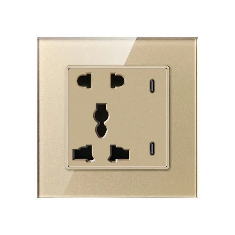 10pcs ALIDGWH Multi-function Powerful Socket US Standard 16A Type-C Wall Mounted AC110-250V,Crystal Glass 86mm Home Appliance image 4