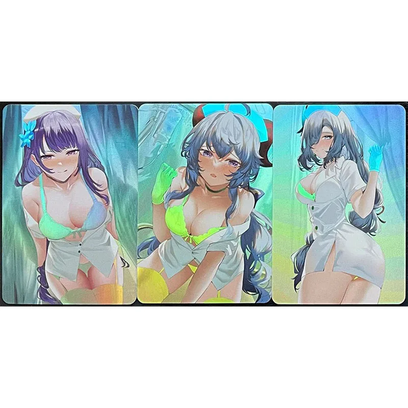 Anime Goddess Story ACG DIY Laser Flash Card Yor Forger Sakurajima Mai Tokisaki Kurumi Zabawki dla chłopców Prezent urodzinowy na Boże Narodzenie