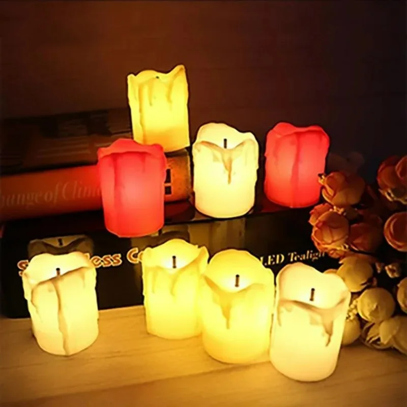 20/1Pcs Flameless LED Candle Lights Flickering Tea Light Fake Candles for Christmas Halloween Wedding Home Decorations Lamps