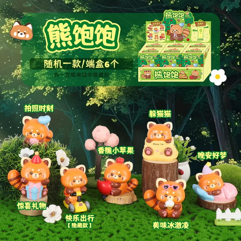 

Мультяшное животное, медведь, загадочная слепая коробка, маленький енот, креативная милая кукла, настольные украшения, сюрприз, подарки на день рождения для детей