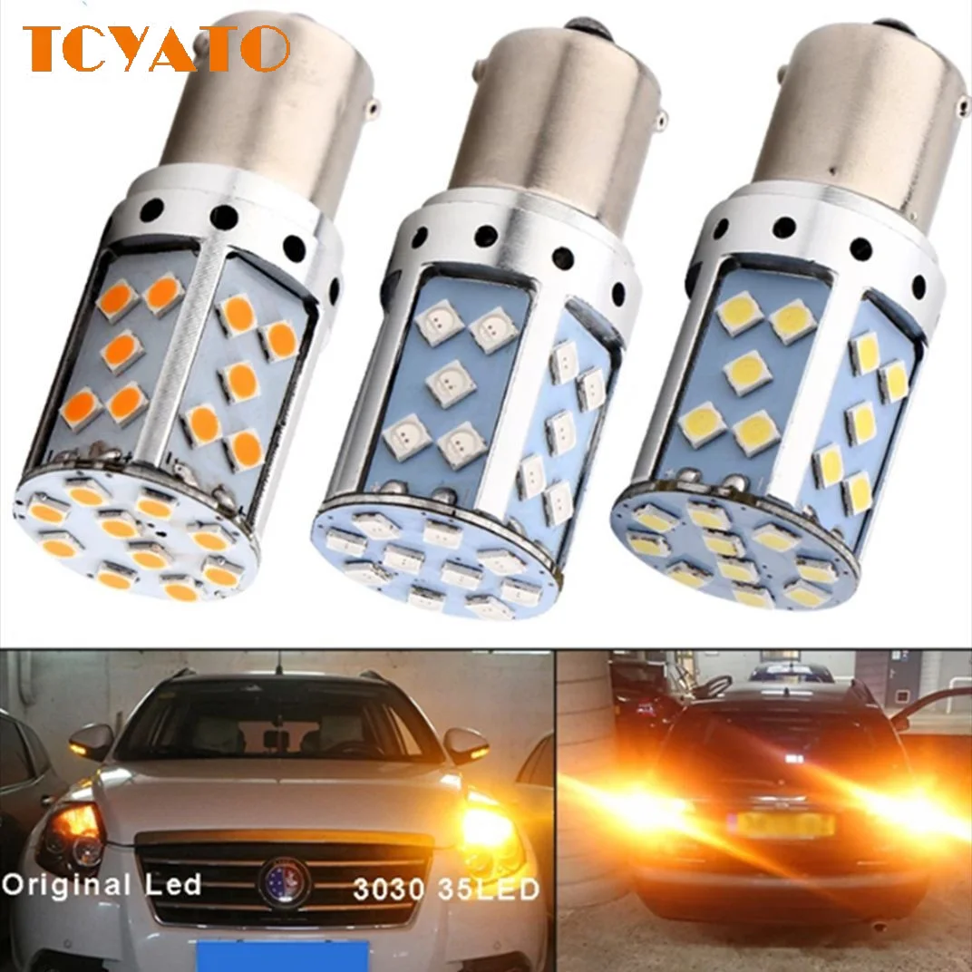 TCYATO Car LED 3030 Steering Brake Light 1156 P21W BA15S BAU15S PY21W Ultra-bright 7440 35SMD Constant Current Reversing Light