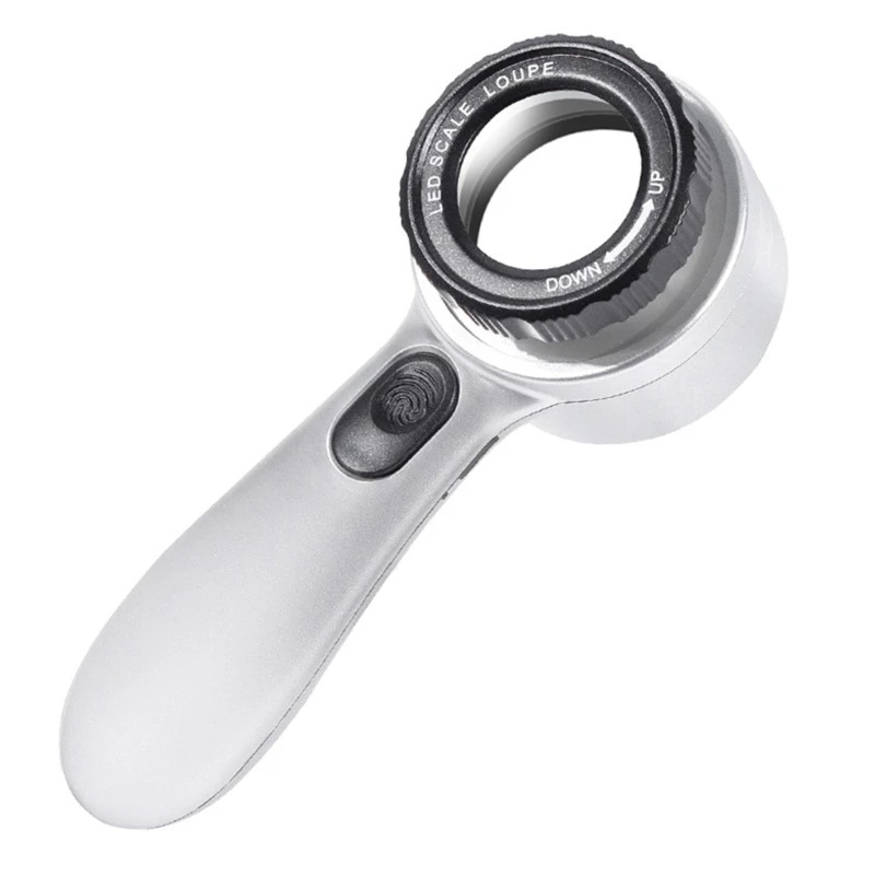 

LED Light Glass Lens Handheld Pocket Reading Jewelry Loupe Inspection