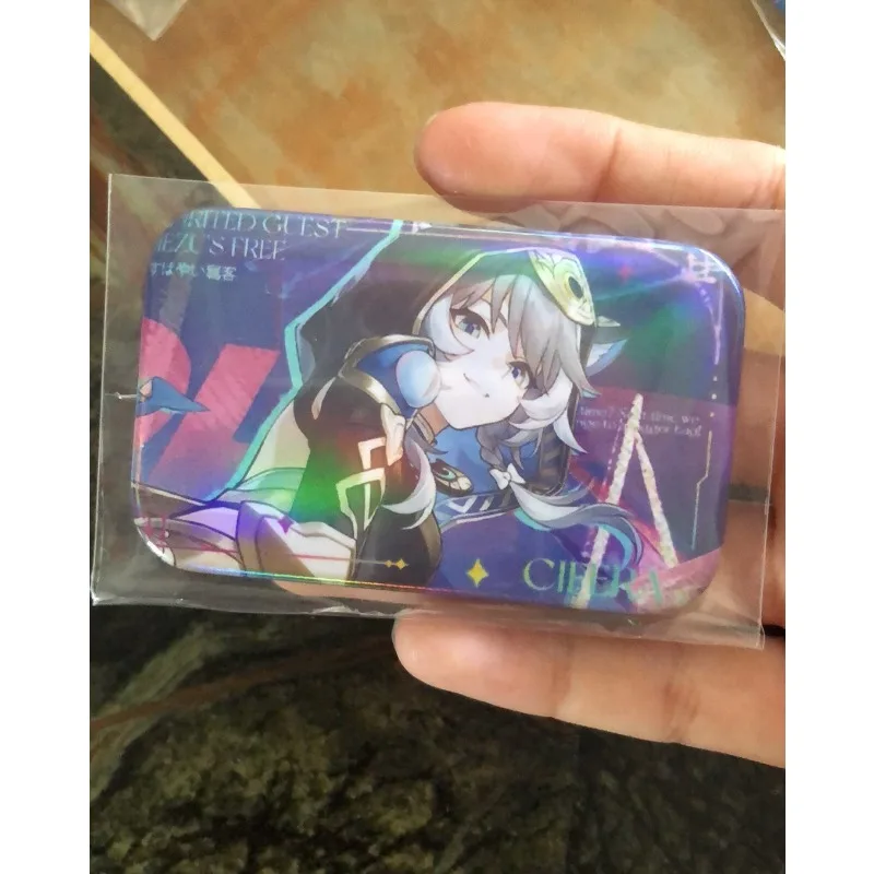 2 قطعة/المجموعة أنيمي لعبة هونكاي: ستار السكك الحديدية تأثيري ظهره شارات مستطيلة تشفير Cifera دبابيس جمع دبوس الصدر للحقائب الملابس