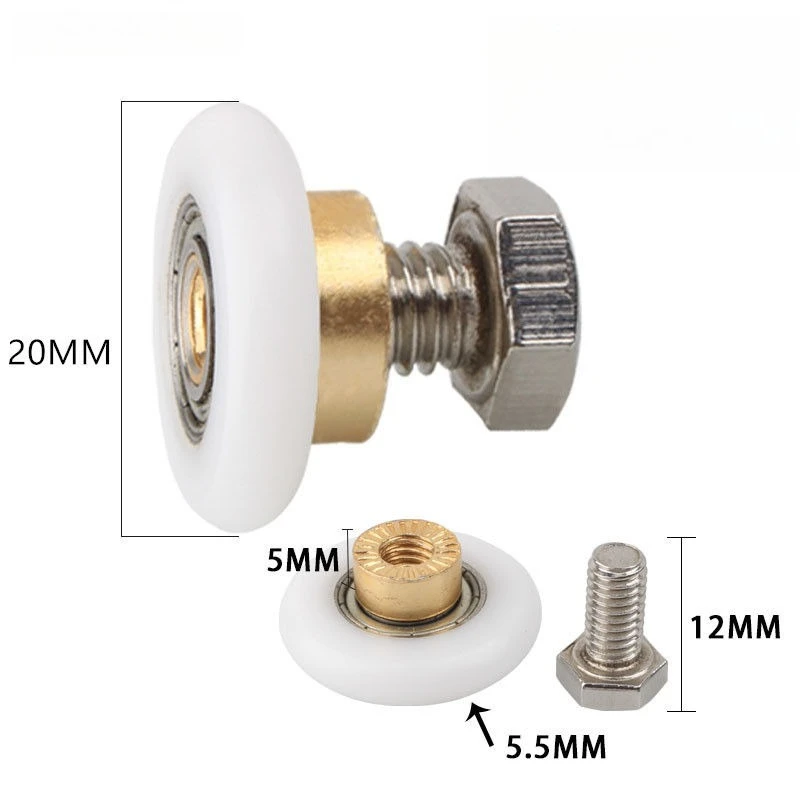 

4 шт., ролики для душевой двери, шкив для ванной комнаты, колеса для раздвижных стеклянных дверей, ролики для раздвижных дверей, аксессуары для ванной комнаты 20 мм-27 мм