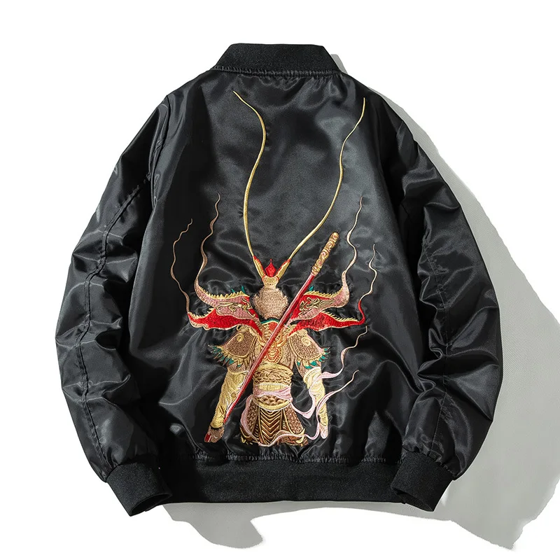 Qi Tian Da Sheng Sun Wukong Boutique chaqueta para hombre chaqueta de béisbol completamente bordada primavera y otoño edición delgada nuevo traje de vuelo