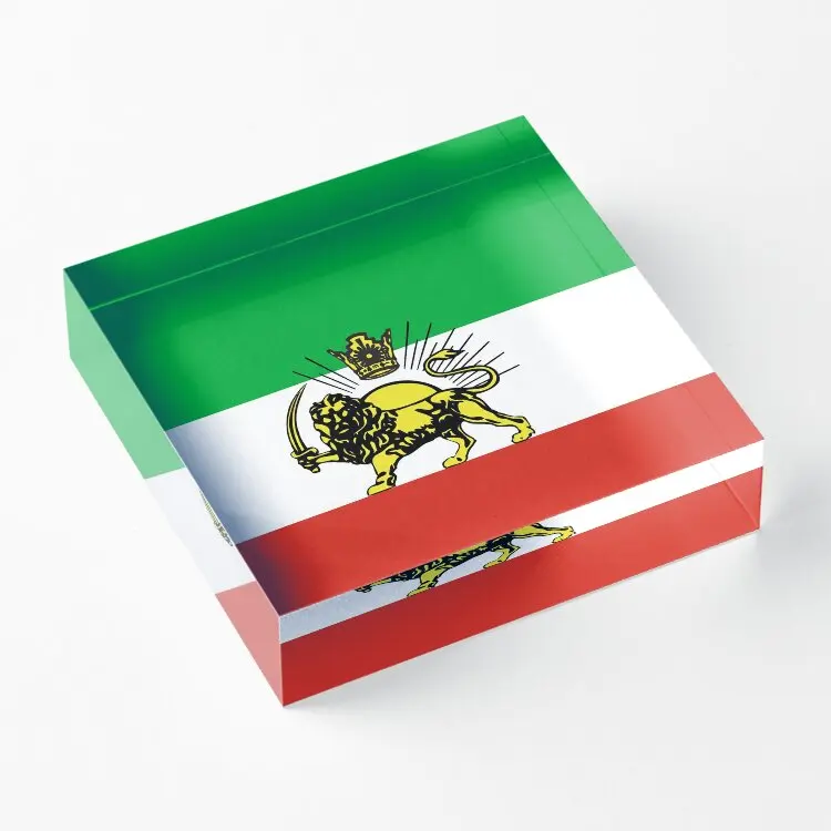 Flag Of Persia Iran Pahlavi  Acrylic Block Art Funny Cute Family Decor Fashionable Stamping Decoration Home Clear Bedroom Pad