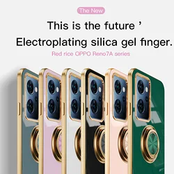 Ring Plating Magnetic Case For OPPO Reno 9A Reno 7A 5A Japanese version Cover Luxury Color Anti-knock Cases for Reno5A Reno9A