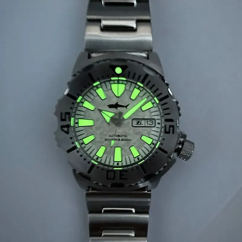 Reloj DE BUCEO HEIMDALLR Monster V2 Frost para hombre NH36A, reloj mecánico de cristal de zafiro C3 luminoso impermeable 200M