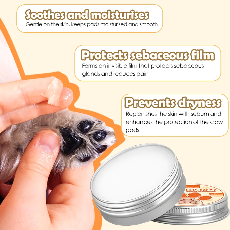 50g Paw Balm for Cats Cracked Paw Care Cream Pet Nose Protector Moisturizer Winter Paw Cream Pet Feet Repair Accessories