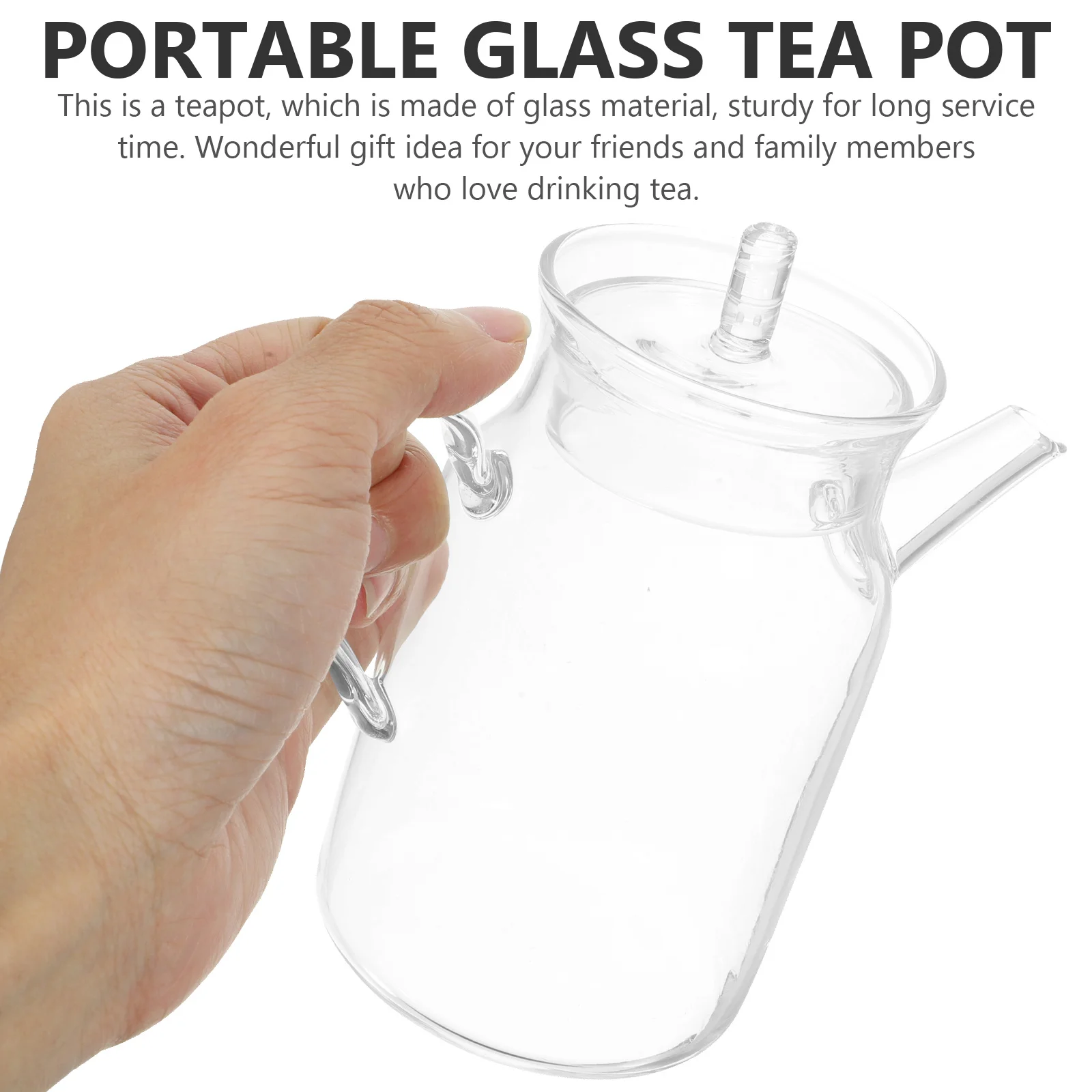 

300Ml Clear Glass Teapot for Cold Brew Tea with Built-in Infuser Smooth Pour Handle Ideal for Tea Home Kitchen