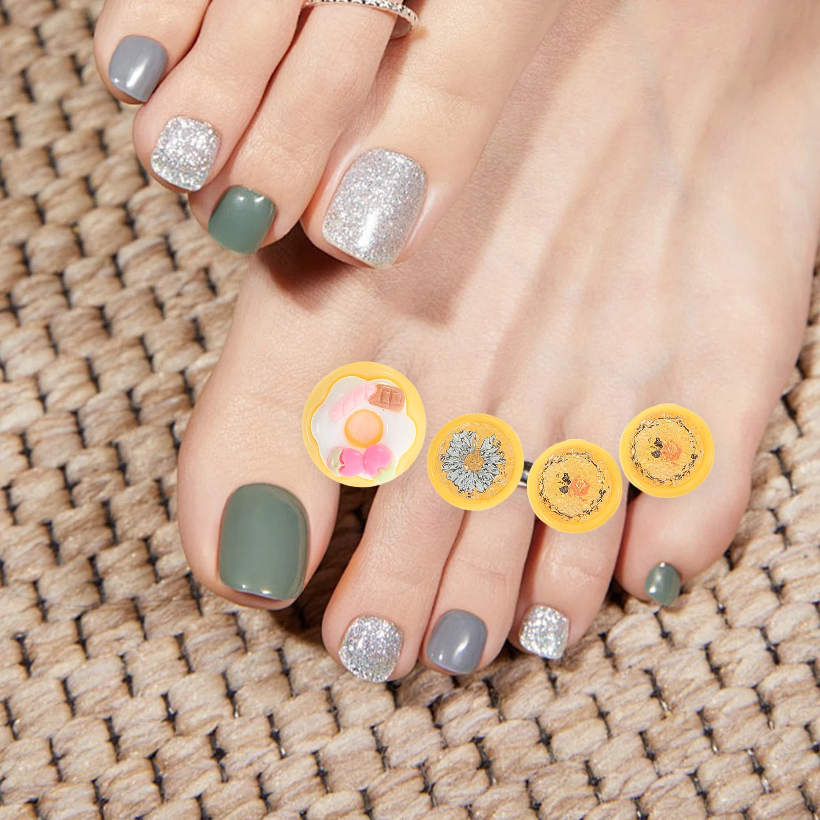 

Toe Separator Silica Gel Pedicure Foam Spacers Cute Doughnut Soft Silicone Nail Art Tools Overlapping Corrector Alignment