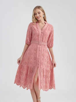Marwin Baumwolle Aushöhlen Sommer Kleid Frauen Urlaub Perppy Casual Hohe Taille Rüschen Mini V-ausschnitt Kleider A-linie Rüschen Vestido