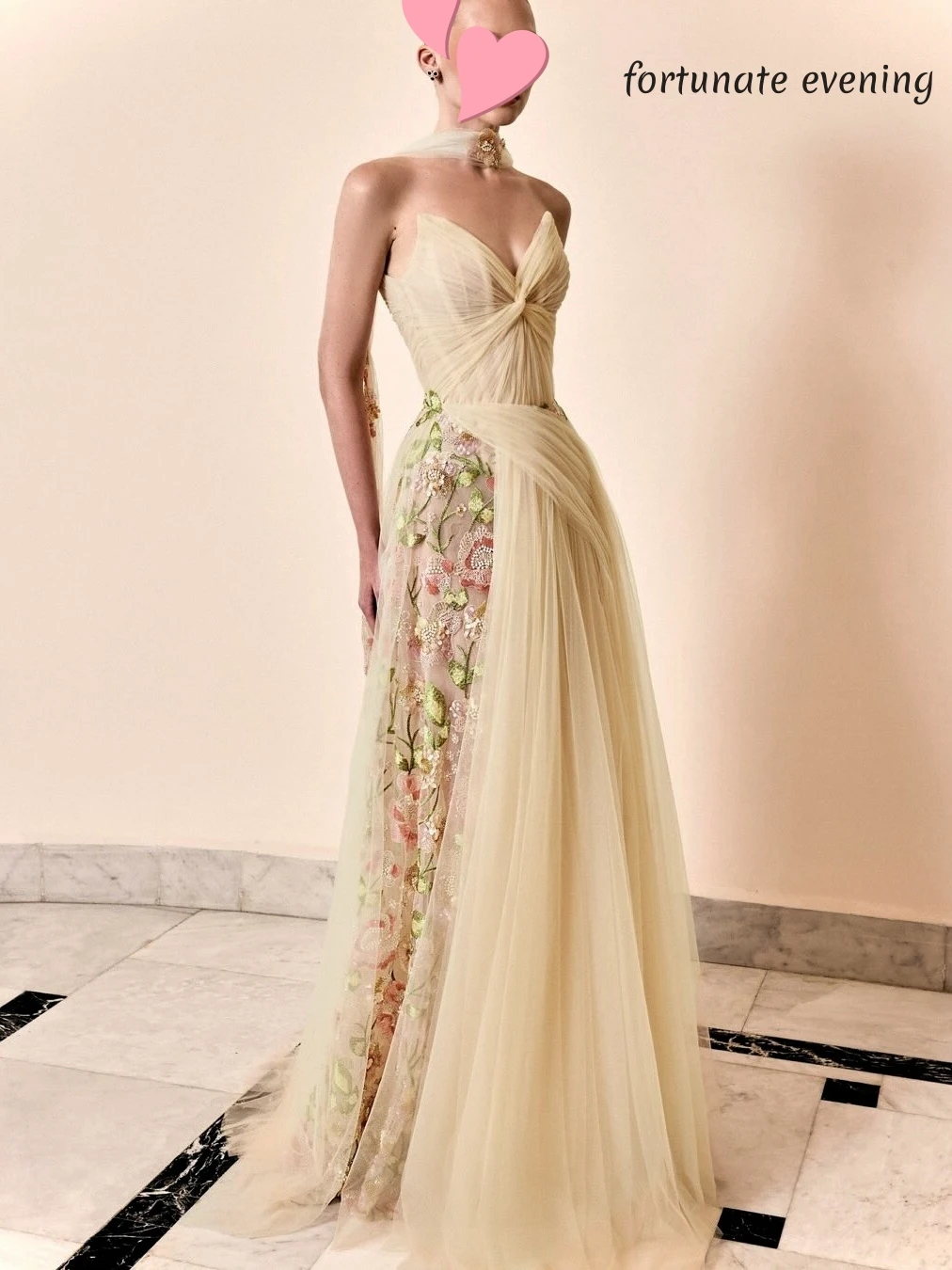 Fortunate Evening Elegant Vintage Sweet Champagne Flower Lace Beads Customized Formal Occasion Prom Dress Evening Party Gowns
