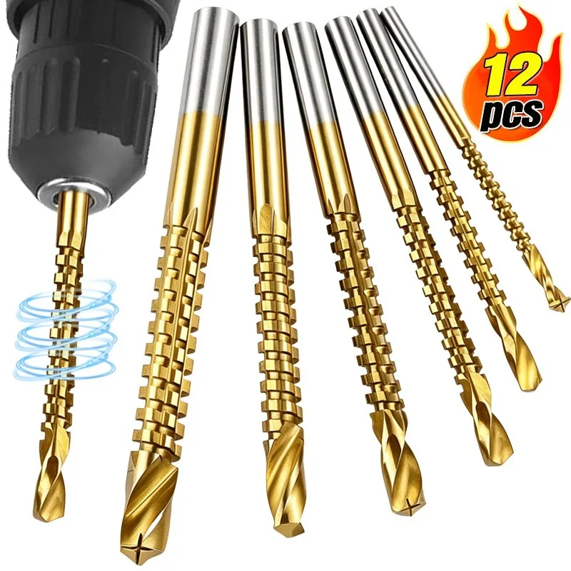 

12/3PCS Drill Bits Set High Speed Steel Electric Impact Serrated Drills For Metal Wood Plastic DIY Cutter Hole Power Hand Tools