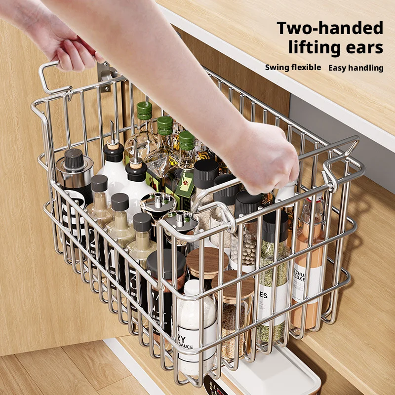 

Антикоррозийная корзина для хранения мелочей в ванной комнате, нержавеющая сталь, кухонная полка для хранения специй, соуса, уксуса, масла, полка для хранения посуды, настольная полка