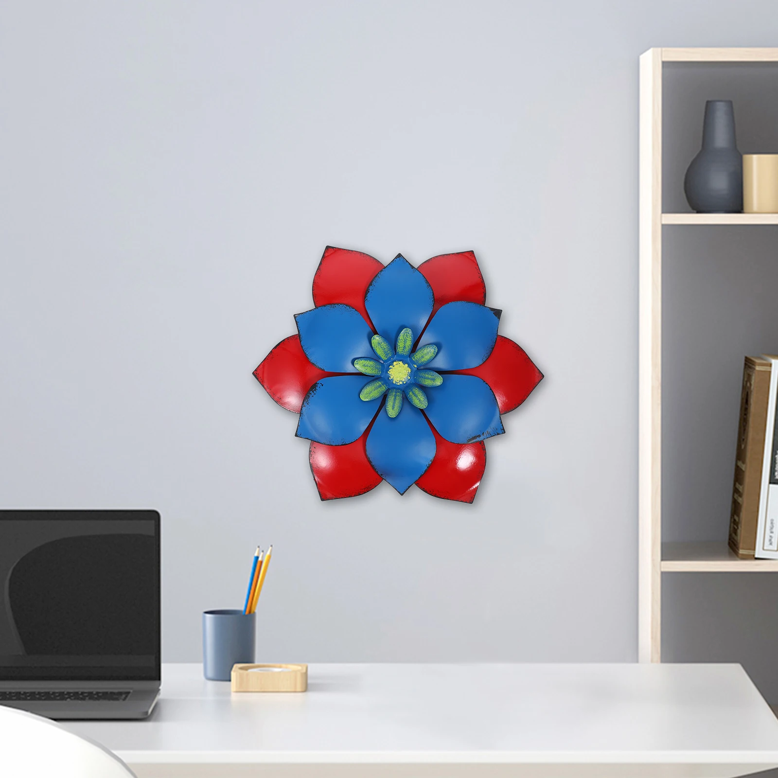 

Lifelike Metal Flower Sculpture High Grade Iron Material Exquisite Cutting Technology Indoor Outdoor Use Metal Flowers Wall Art