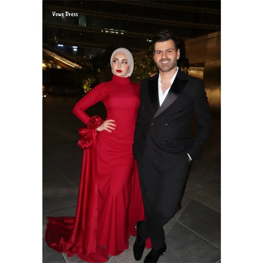 

Vows Round Collar Evening Dresses D/party Red Custom Made Line A Women's Prom Dress 2025 Ball Gown Dress Elegant Gowns Woman