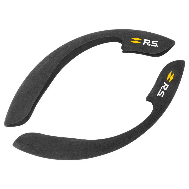 Car Steering Wheel Cover black suede leather for Renault RS Clio Scenic Logan Megane Koleos Sandero Arkana Safrane Vel Satis