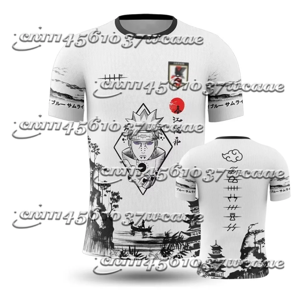 2026 New Universal  Naruto Pain Japanese Ukiyo-e Ink Wash Japan National Team Mesh Soccer Jersey 2 Colors Set Family Matching