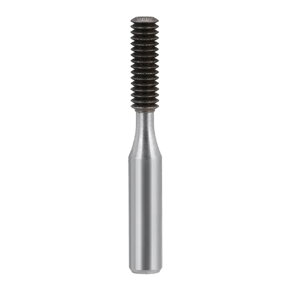 M1.6/2/2.5/3/4/5/6/8/10/12 Electroplated Diamond Thread Burr 6mm Shank CNC Thread Grinding Bit for Carbide Ceramic Glass