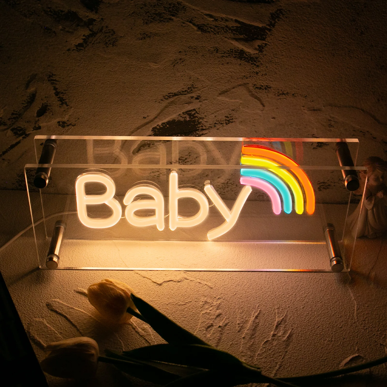 

Neon Sign LED Bbay Rainbow shaped Neon Light USB Powered Colorful Neon Lamp desk wall Nightlight Christmas Decorative